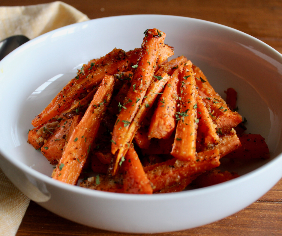 Crispy Garlic Parmesan Carrots