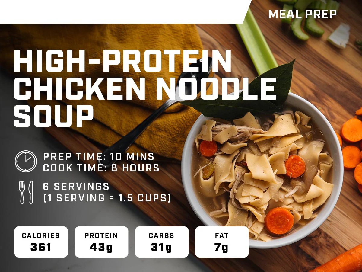 High Protein Chicken Noodle Soup